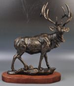 IMPRESSIVE LARGE BRONZE EFFECT STATUE OF A DEER STAG