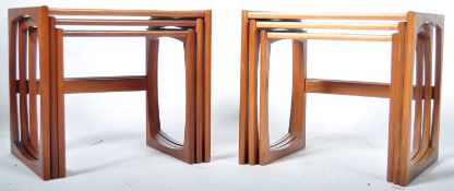 VICTOR B WILKINS PAIR (TWO) NESTS OF QUADRILLE TABLES