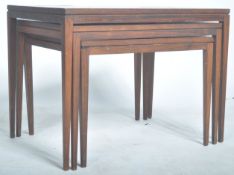 ROSENTHAL DOMUS AFROMOSIA TEAK WOOD NEST OF THREE TABLES
