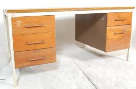 MID CENTURY AIR MINISTRY STYLE PEDESTAL DESK BY RONEO VICKERS