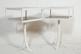 RETRO 20TH CENTURY WROUGHT IRON BEDSIDE CABINETS