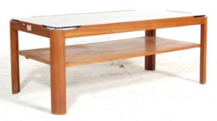 BRITISH MODERN DESIGN - MYERS TEAK AND GLASS COFFEE TABLE