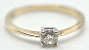 9CT GOLD AND DIAMOND ENGAGEMENT RING