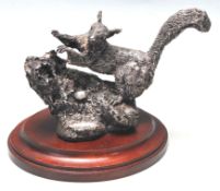 1986 SILVER HALLMARKED FILLED SQUIRREL IN A NATURAL HABITAT