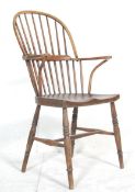 19TH VICTORIAN BEECH AND ELM HOOP BACK CHAIR / WINDSOR ARMCHAIR