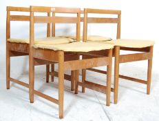 FOUR VINTAGE DANISH INSPIRED TEAK WOOD DINING CHAIRS