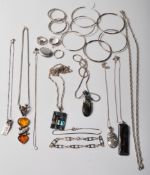 A GROUP OF MIXED LADIES SILVER JEWELLERY