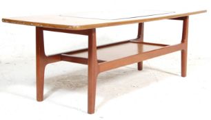 1970'S RETRO TEAK WOOD VENEER LONG JOHN COFFEE TABLE