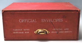 1950'S RED LEATHERETTE LAWYERS ENVELOPE BOX