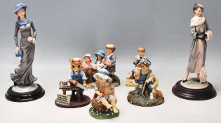 SEVAN CERAMIC FIGURINES BY THE LEONARDO COLLECTION AND ITALIAN VITTORIO TESSARO