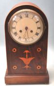 MARTI & CO PARIS 8 DAY MAHOGANY INLAID MANTEL CLOCK