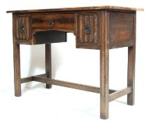 1920’S IPSWICH STYLE OAK DESK / KNEEHOLE WRITING DESK TABLE