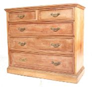EDWARDIAN SATIN WALNUT ARTS & CRAFTS CHEST OF DRAWERS.