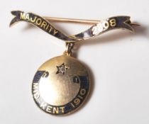 KENT POLITICAL / HISTORICAL INTEREST GOLD AND DIAMOND BROOCH