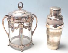 VICTORIAN SILVER PLATE AND GLASS CONFECTIONARY JAR