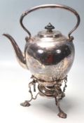 JOHN SAMUEL HUNT SILVER VICTORIAN TEAPOT SPIRIT KETTLE