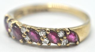 9CT GOLD RUBY AND DIAMOND RING