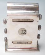 1920'S SILVER HALLMARKED DESK CALENDER