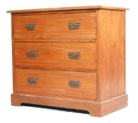 EDWARDIAN SATIN WALNUT ARTS AND CRAFTS CHEST OF DRAWERS
