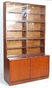 LARGE RETRO SIMPLEX TEAK WOOD LAWYERS BOOKCASE STACKING