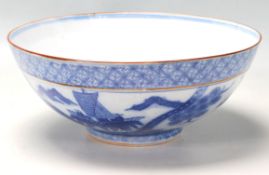 19TH CENTURY CHINESE BLUE AND WHITE CENTREPIECE BOWL