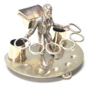 EDWARDIAN DUMB WAITER SILVER PLATED CIGAR RACK STAND