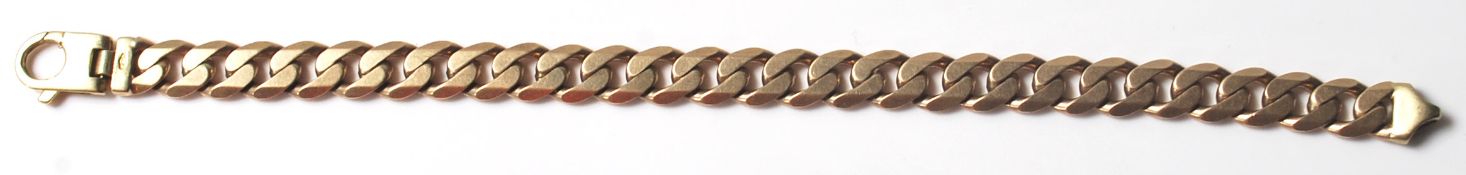 9CT GOLD FLAT CURB LINK BRACELET