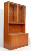 RETRO VINTAGE TEAK TWIN GLAZED LIBRARY BOOKCASE CUPBOARD