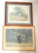 2 SIGNED DAVID SHEPHERD SIGNED FRAMED PRINTS