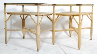 MID CENTURY JAYCOL OF LONDON WHICKER TABLES