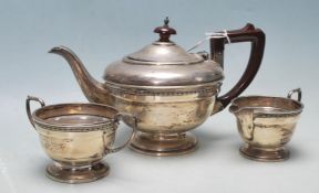COLECTION OF SILVER HALLMARKED THREE PIECE TEA SERVICE