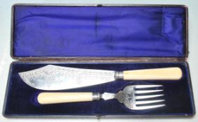 A SET OF 1936 SILVER HALLMARKED FISH KNIVES BY HUTTON & SONS