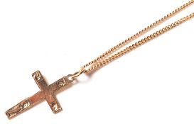 HALLMARKED 9CT GOLD CRUCIFIX AND NECKLACE CHAIN