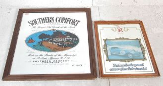TWO VINTAGE RETRO PUB ADVERTISING FRAMED MIRRORS
