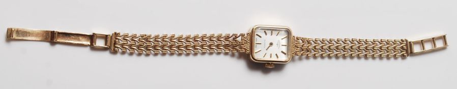 9CT GOLD LADIES ROTARY COCKTAIL WATCH