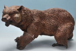 CAST IRON GRIZZLY BEAR GARDEN FIGURINE