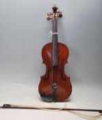 AN ANTIQUE 20TH CENTURY GERMAN MADE VIOLIN- FRANCOIS GUILLMONT AIX LA CHAPELLE