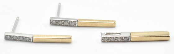 9CT GOLD DIAMOND EARRINGS AND PENDANT