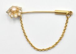 18CT GOLD AND DIAMOND STICK PIN