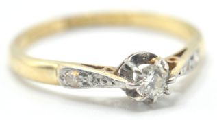 18CT GOLD PLATINUM DIAMOND RING