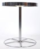 20TH CENTURY RETRO CHROME AND FAUX MARBLE PEDESTAL