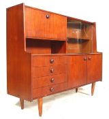 A RETRO MID 20TH CENTURY TEAK WOOD HIGH SIDEBOARD