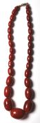CHERRY BAKELITE ANTIQUE BEADED NECKLACE