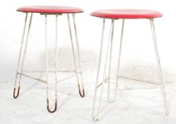 MANNER OF FLORENCE KNOLL ORIGINAL 1950S HAIRPIN LEG STOOLS