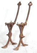 1950’S CAST IRON RAILWAY BENCH ENDS BY MAY SHEFFIELD