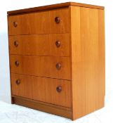 RETRO 1970’S TEAK VENEER CHEST OF DRAWERS WITH KNOB HANDLES