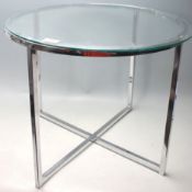 RETRO VINTAGE STYLE CHROME SIDE LAMP TABLE OF CHROME AND GLASS CONSTRUCTION