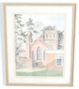 WS BLACKSHAW - WATERCOLOUR PAINTING OF COPTHORNE CHAPEL