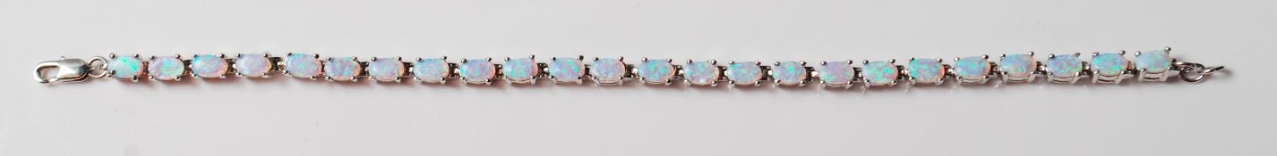 SILVER AND OPAL LINE BRACELET