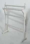 A 19TH CENTURY VICTORIAN MAHOGANY PAINTED WHITE TOWEL RAIL